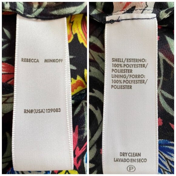 Rebecca Minkoff Jessica Ruffle Floral Midi Wrap Dress S Black Multicolor NWT - Picture 6 of 16